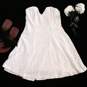 White Bailey Blue Strapless Dress